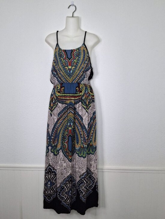 Angie Dresses & Skirts - Angie Maxi Dress Sz M Strappy Colorful Boho Festival Sundress Hippie